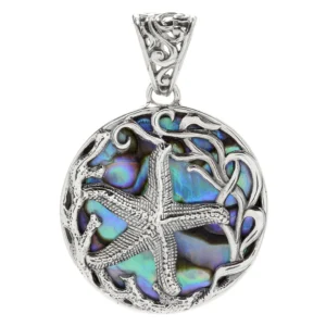 Lautang Abalone Starfish Pendant in sterling silver by Samuel B.