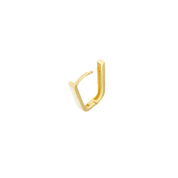 Paperclip Huggie Hoop Earrings in 14 karat yellow gold