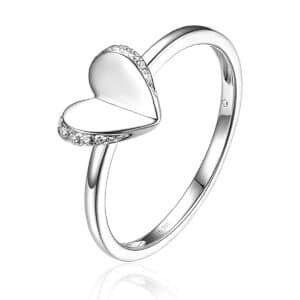 Fluttering Heart Diamond Ring by Luvente