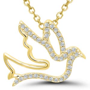 Diamond Dove Pendant Necklace