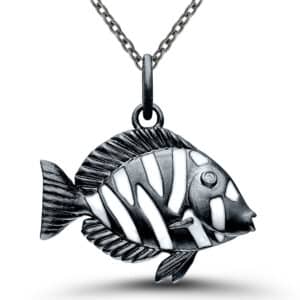 Black Diamond Fish Necklace