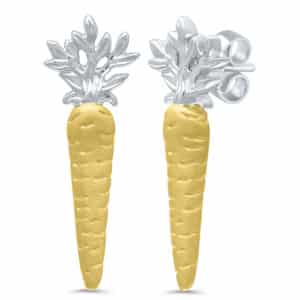 Carrot Stud Earrings in sterling silver and gold plating by Tache