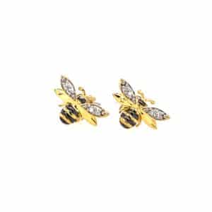 Diamond Bee Stud Earrings by Tache