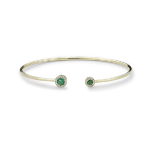 Emerald and Diamond Cuff Bracelet by Samuel B.