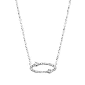 Oval Diamond Pendant Necklace by Samuel B.