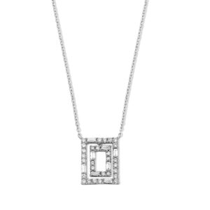 Double Rectangle Diamond Pendant Necklace by Samuel B.