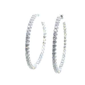 3 Carat Lab-Grown Diamond Inside-Out Hoop Earrings in white gold