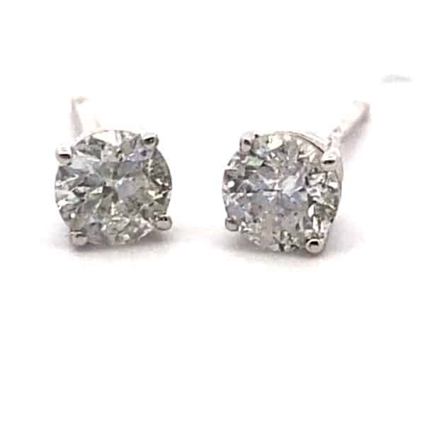 Half-Carat Diamond Stud Earrings in 14 karat white gold