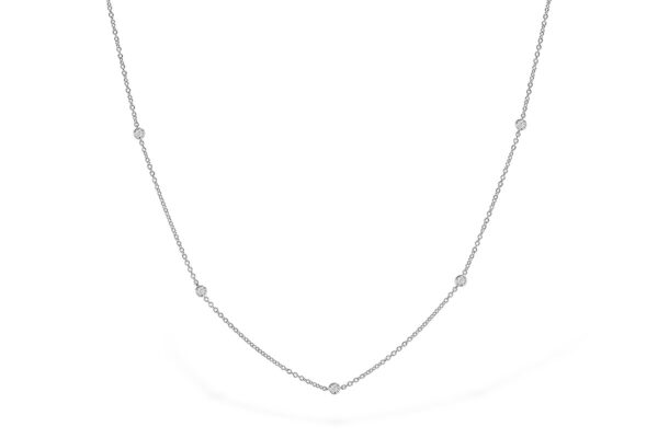 White Gold Diamond Station Necklace in 14 karat gold