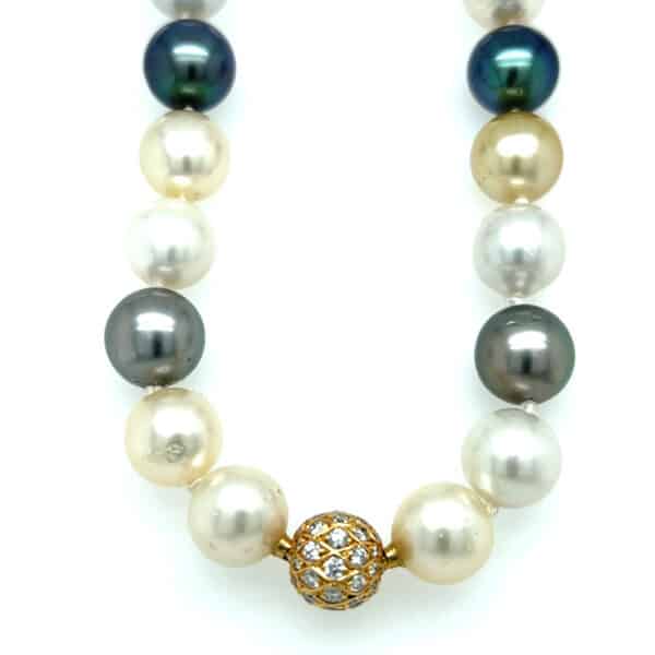 Estate South Sea Pearl and Diamond Necklace