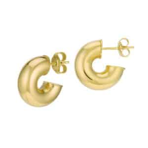 Mini Chunky Hoop Earrings in 14 karat yellow gold