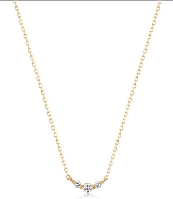 Inez Triple Diamond Necklace by Aurelie Gi
