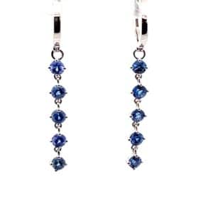Blue Sapphire Dangle Earrings by Bellarri