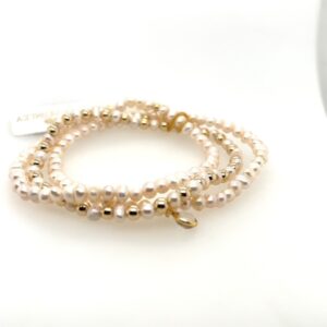 Pearl and Gold-Filled Bead Bracelet Set