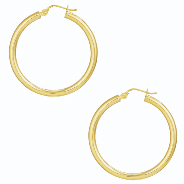 3x20mm Yellow Gold Hoop Earrings