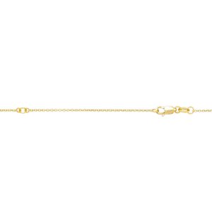 Adjustable Yellow Gold Cable Chain Necklace