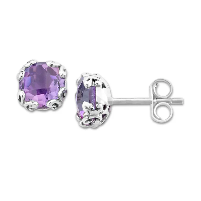 Amethyst Glow Stud Earrings by Samuel B.