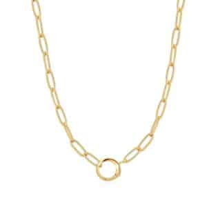 Gold-Tone Paperclip Chain Charm Connector Necklace by Ania Haie