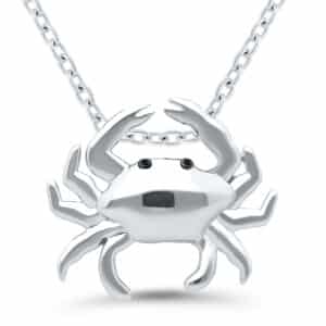 Black Diamond Crab Pendant Necklace