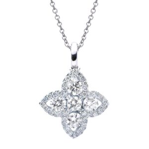 Diamond Floral Pendant Necklace