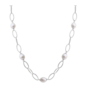 Freshwater Pearl Oval Station Necklace