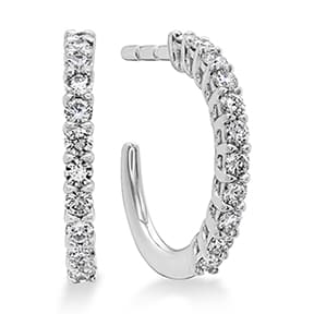 Signature Round Diamond Hoop Earrings by Hearts On Fire