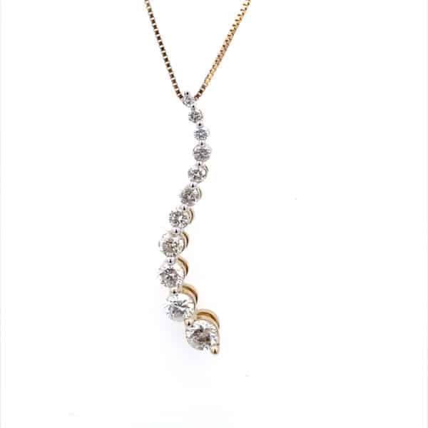 Estate Diamond Journey Pendant Necklace