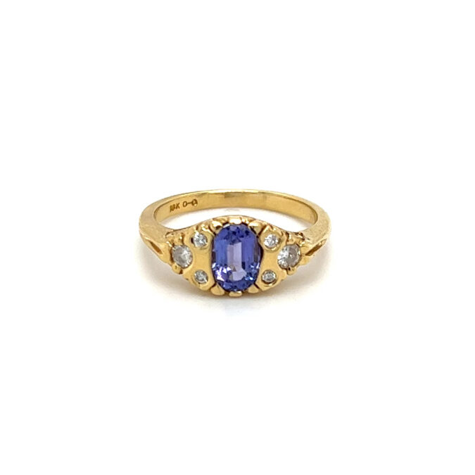 Estate Edwardian-Inspired Tanzanite and Diamond Ring
