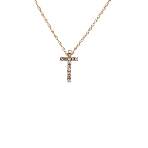 Yellow Gold Diamond Cross Necklace by Lali
