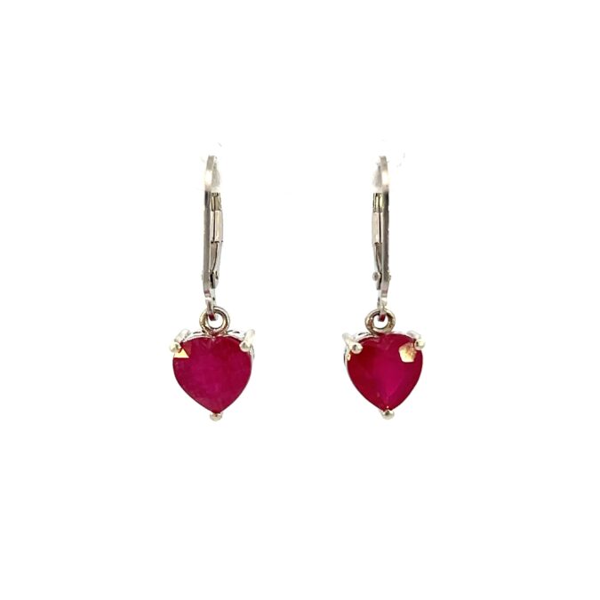 Estate Ruby Heart Earrings