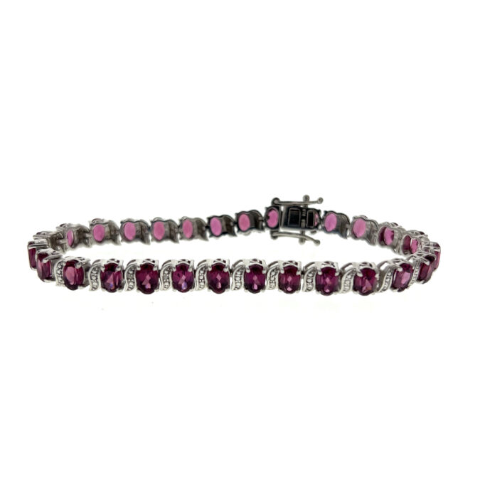 Estate Silver Garnet Bracelet