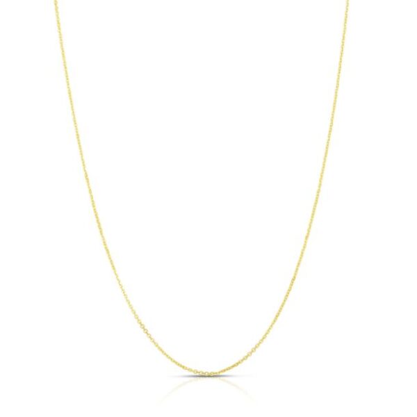 A 14 karat yellow gold cable chain necklace with diamond-cut links measuring 0.93mm wide and with a total length of 18"