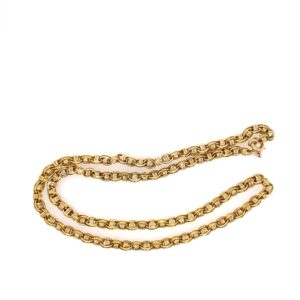 An estate vintage handmade Victorian chain necklace made from 14 karat yellow gold and measuring 17" long