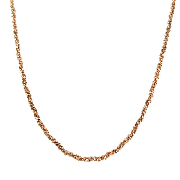 One estate rose gold vermeil sparkle chain necklace measuring 18" long