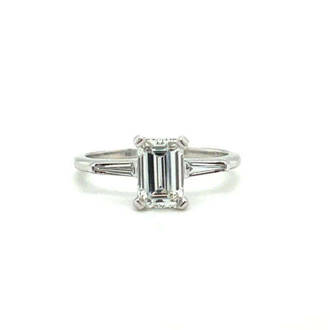 Estate Emerald-Cut Diamond Engagement Ring