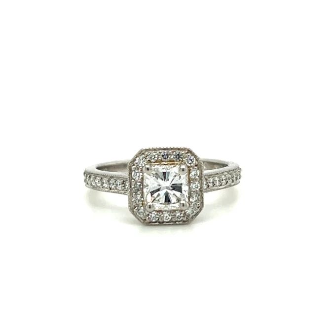 Estate Radiant-Cut Diamond Engagement Ring