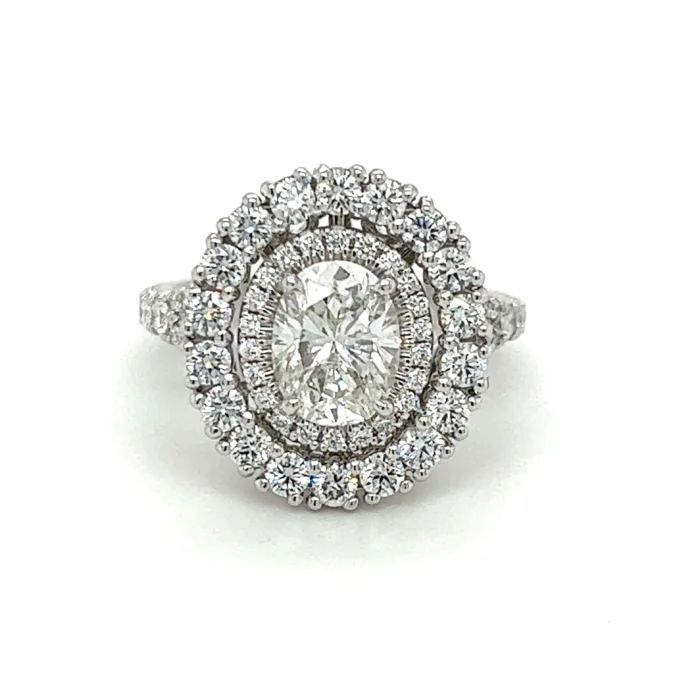 Estate Double Halo Diamond Engagement Ring