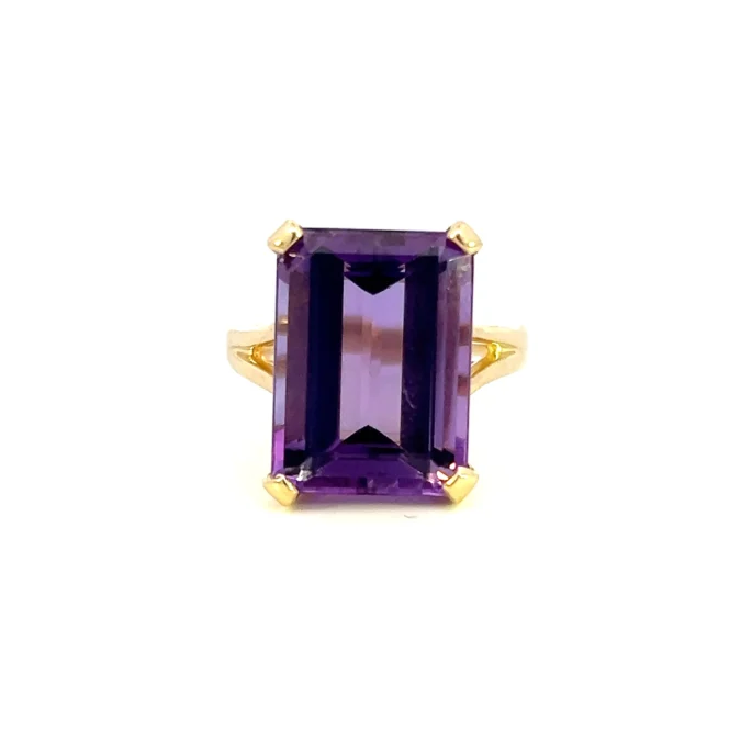 Estate Emerald-Cut Amethyst Ring