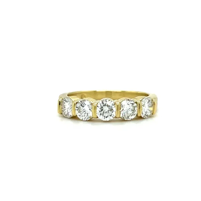 Estate Five-Stone Diamond Wedding Band