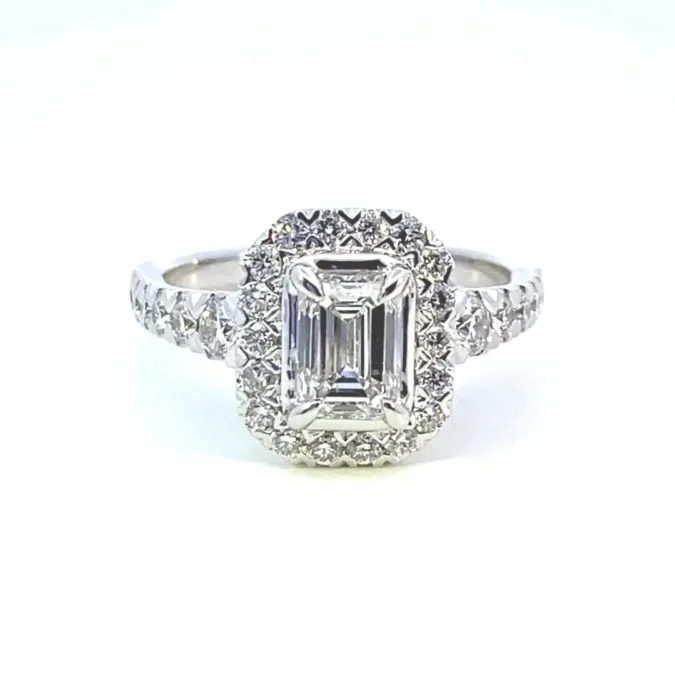 Lab-Grown Emerald-Cut Diamond Engagement Ring