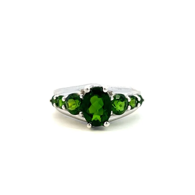 Estate Silver Green Quartz Ring