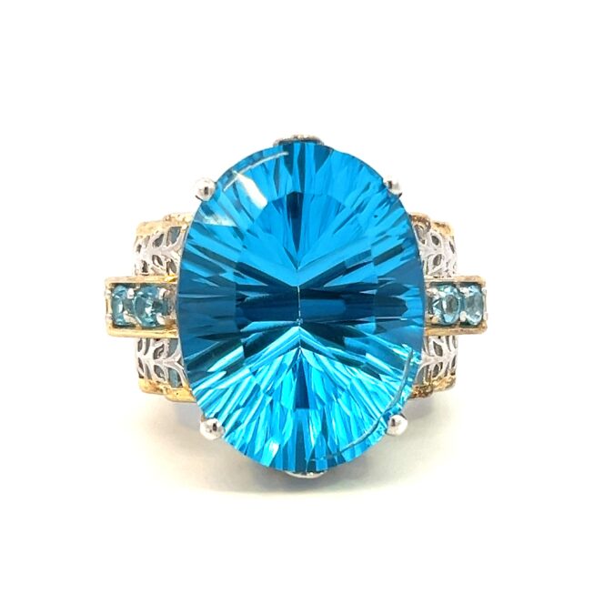 Estate Two-Tone Blue Topaz Ring