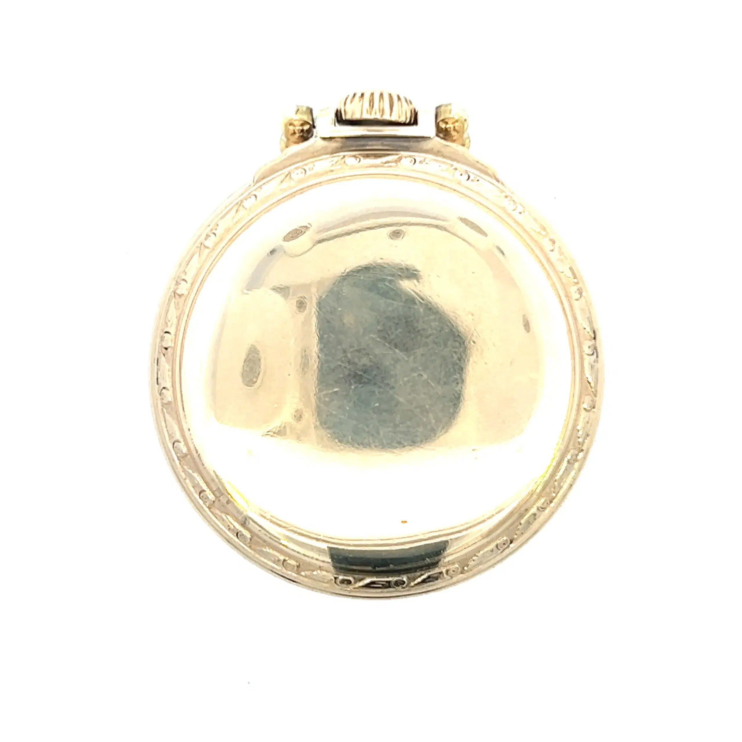 One estate vintage Hamilton Railway Pocket Watch with gold-filled case, white dial, black Arabic numerals with id number 992B.