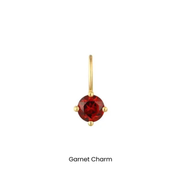 Gold Gemstone Charms by Aurelie Gi - garnet charm