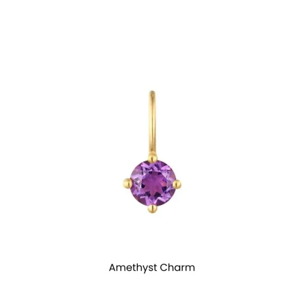 Gold Gemstone Charms by Aurelie Gi - amethyst charm