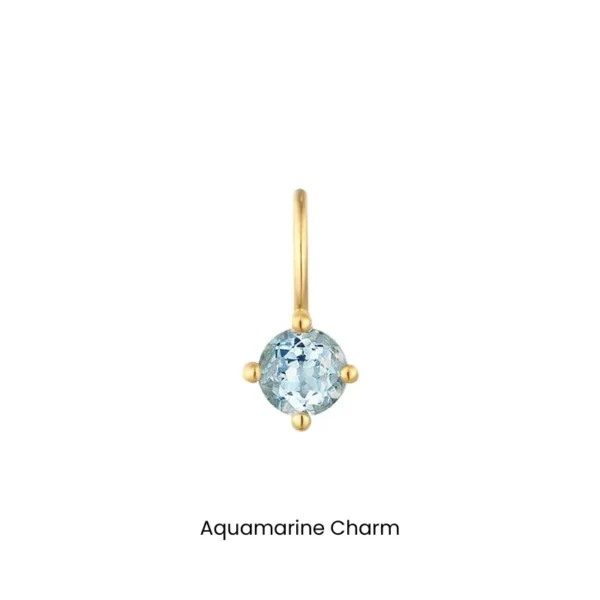 Gold Gemstone Charms by Aurelie Gi - aquamarine charm