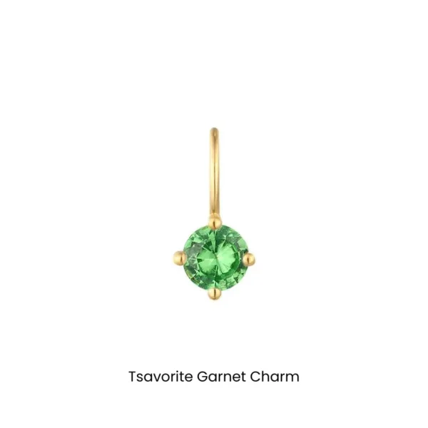 Gold Gemstone Charms by Aurelie Gi - tsavorite garnet charm