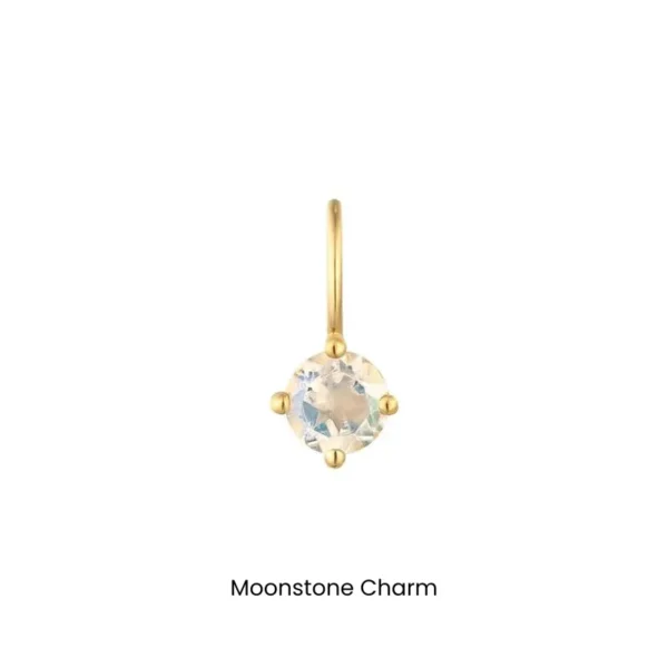 Gold Gemstone Charms by Aurelie Gi - moonstone charm