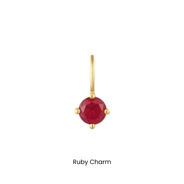 Gold Gemstone Charms by Aurelie Gi - ruby charm