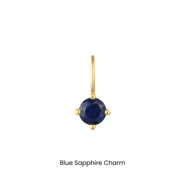 Gold Gemstone Charms by Aurelie Gi - blue sapphire charm